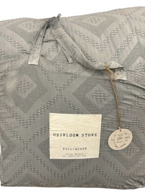 Heirloom Stone Washed Gray 4 Piece Full/Queen Comforter Set